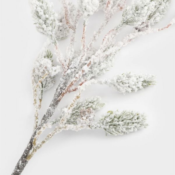 Ветка декоративная 70 см, пластик, Заснеженная ветка, Interior natural
