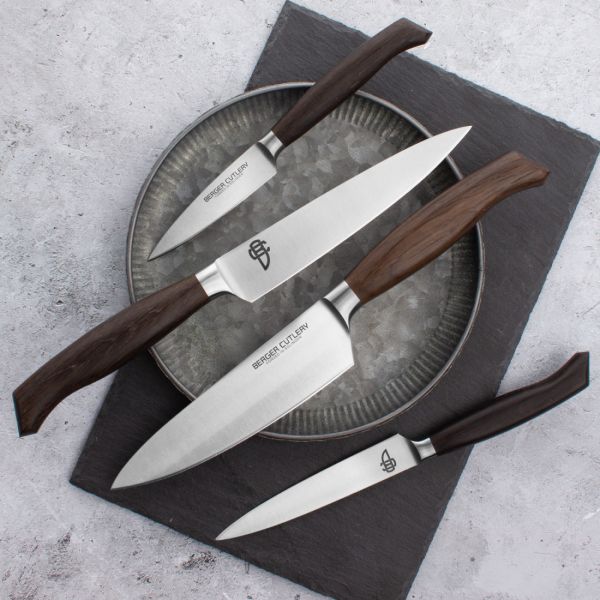 Нож для чистки и нарезки 12 см Ergo Line Smoked Oak, BC111312, BERGER CUTLERY