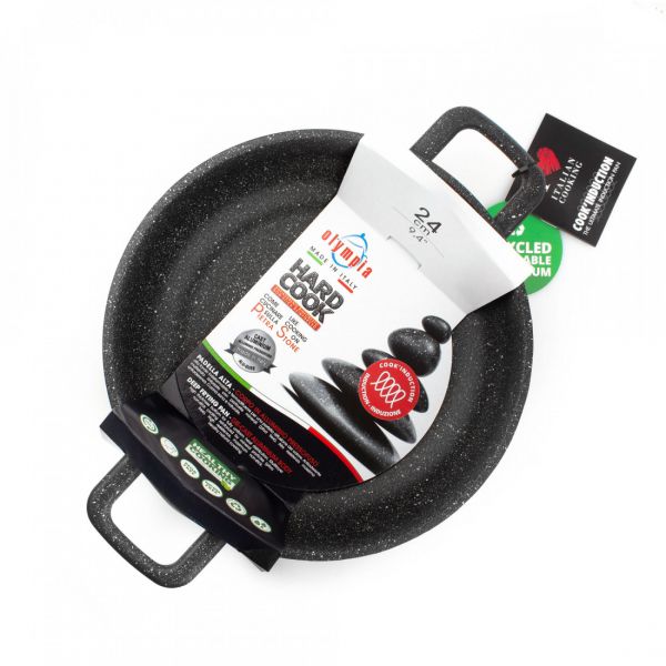 Сотейник с двумя ручками, для индукционных плит, с антипригарным покрытием, 24 см, 3л, литой алюминий, Hard Cook Induction, 203.24IND, OLYMPIA