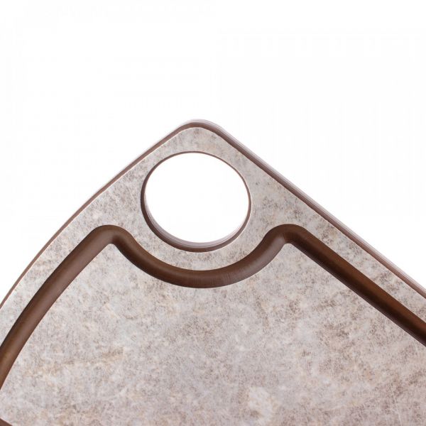 Доска разделочная композитная с желобом 22х15 см, шунгит белый, Fashion ComposeEat