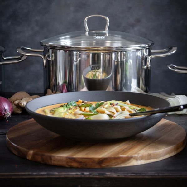 Набор посуды из 9 предметов для индукционных плит, 4 кастрюли, 1 ковш, 4 стеклянные крышки, нержавеющая сталь, Jaspis, 90835, ELO