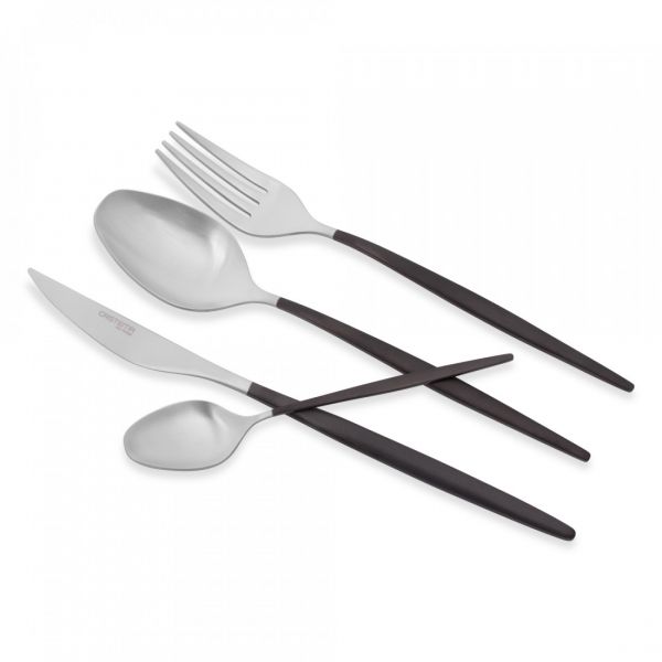 Набор столовых приборов на 6 персон 24 предмета Rabat, сталь/черный, PEP-19300-24LECBLK, CRISTEMA