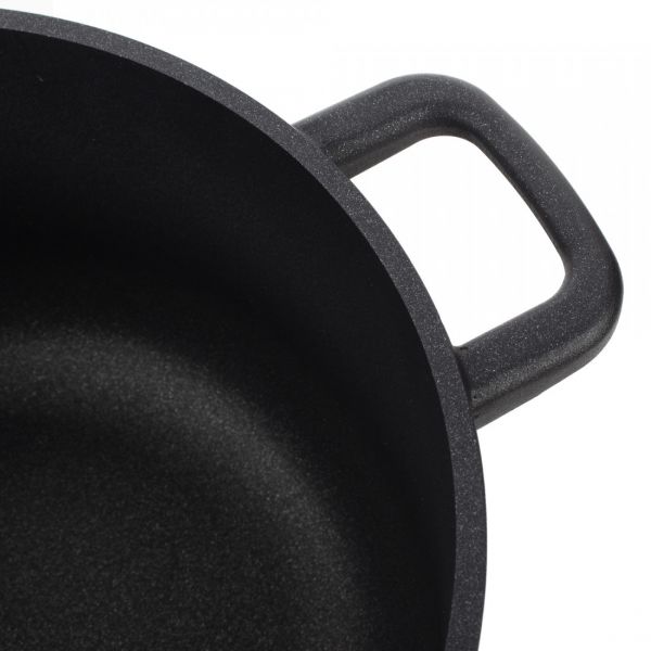 Кастрюля с антипригарным покрытием 20 см, 3.5 л, литой алюминий, черный, Supreme, 25.20, OLYMPIA