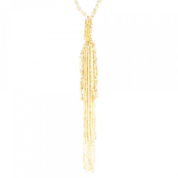 Игрушка елочная 10 см, бисер, шампань, Кисточка, New year