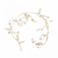 Ветка-гирлянда декоративная 1,2 м, акрил/металл, золотистая, Кристаллы и цветы, Event