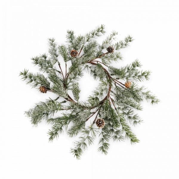 Венок декоративный 16/48 см, пластик/шишки, Еловая ветка, Interior Conifer
