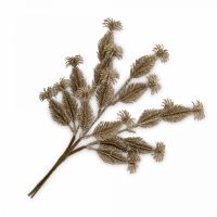 Ветка декоративная 30 см, пластик/бумага, шампань, Пушистая ветка, Interior gold