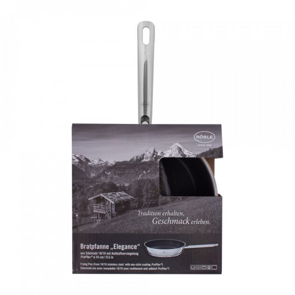 Сковорода с антипригарным покрытием 24 см, нержавеющая сталь, Elegance, 130211, ROESLE