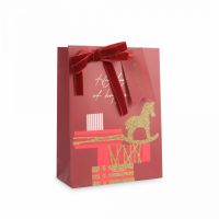 Пакет подарочный 18х24 см, бумага, красный, Подарки, Bright horse