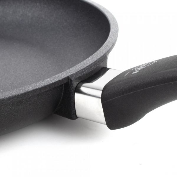 Сковорода с антипригарным покрытием 24 см, литой алюминий c частицами титана, черный, Supreme, 20.24, OLYMPIA