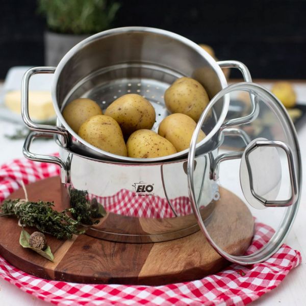 Пароварка со стеклянной крышкой, 2 предмета (2 л и 1.6 л), 18 см, Citrin ELO