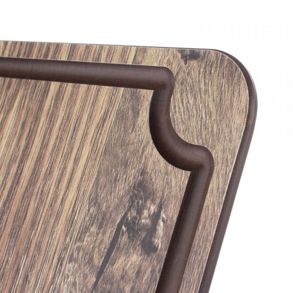 Доска для сервировки и нарезки с желобом, 24x18 см, дуб мореный, композитный материал, Surface, DSJ24180634KL6, ComposeEat