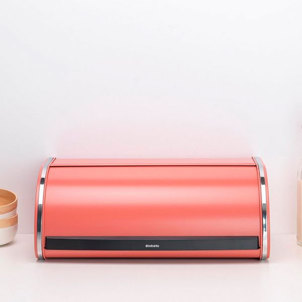 Хлебница со сдвигающейся крышкой 44.5x26.2x17.3 см, нержавеющая сталь, пластик, терракотовый, Roll Top BRABANTIA