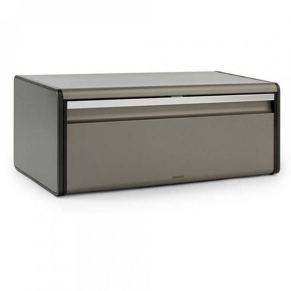 Хлебница с откидной крышкой 25x46.5x18,7 см, нержавеющая сталь, платина, Fall Front BRABANTIA