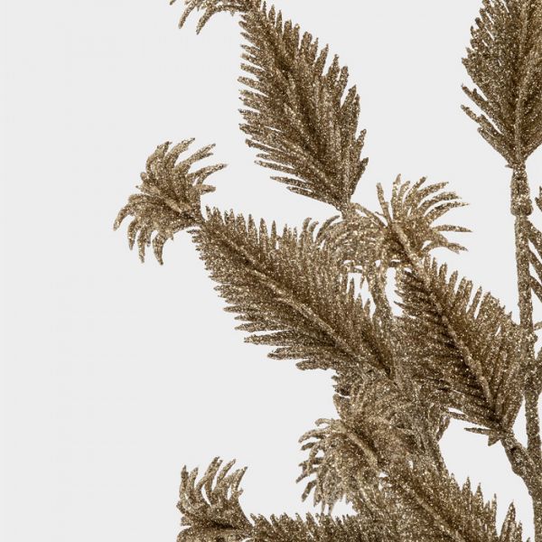 Ветка декоративная 30 см, пластик/бумага, шампань, Пушистая ветка, Interior gold
