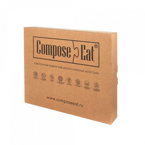 Набор сервировочных досок 3 шт, на подставке, травертин капучино, композитный материал, ProFashion ComposeEat