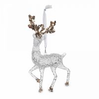 Игрушка елочная 14 см, акрил, прозрачно-золотистая, Олень, Event