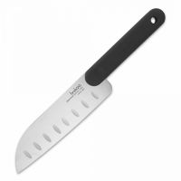 Нож кухонный Сантоку 18 см, черная ручка, Chopping boards and Knives TREBONN