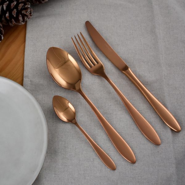 Набор столовых приборов на 6 персон 24 предмета Colombo, медный, PEP-12000-24LCU, CRISTEMA