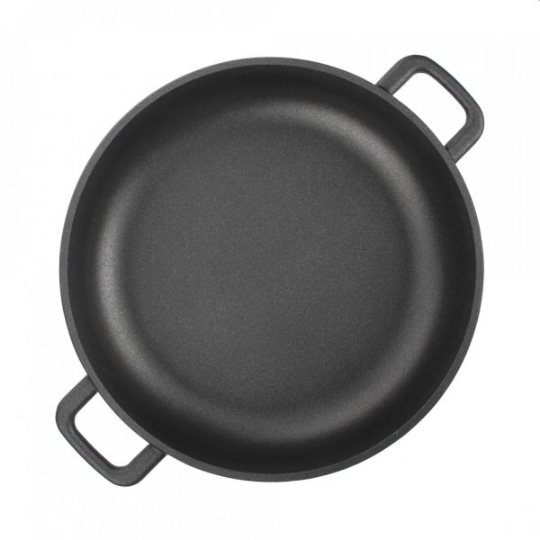 Сотейник с двумя ручками с антипригарным покрытием 28 см, литой алюминий, черный, Supreme, 23.28, OLYMPIA