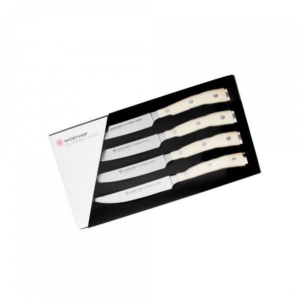 Набор кухонных ножей для стейка 4 шт, Ikon Cream White, WUESTHOF, 9716-0, Золинген