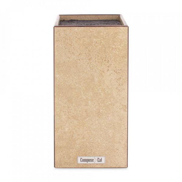 Подставка универсальная для кухонных ножей, 11х11х24 см, порфир кремовый, композитный материал, Fashion, PDN110433KL6, ComposeEat