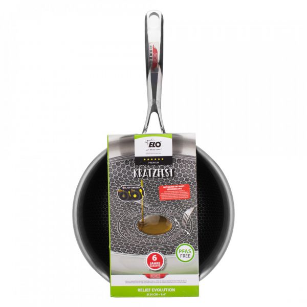 Сковорода глубокая с антипригарным покрытием 24 см, 2 л, Relief, 35324, ELO