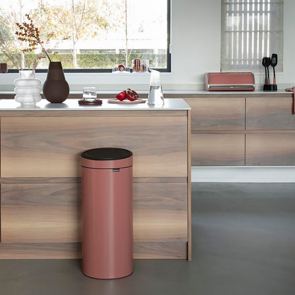 Хлебница со сдвигающейся крышкой 44.5x26.2x17.3 см, нержавеющая сталь, пластик, терракотовый, Roll Top BRABANTIA