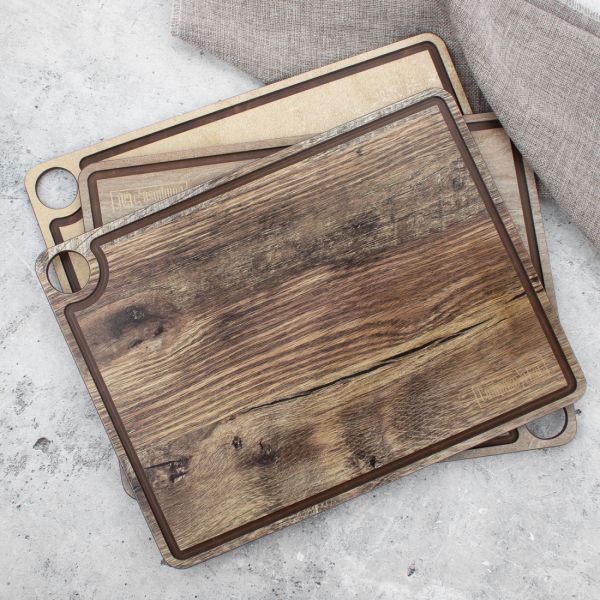 Доска разделочная c желобом, 32х24 см, дуб мореный, композитный материал,, ProFashion, DRJ32240634KL6, ComposeEat