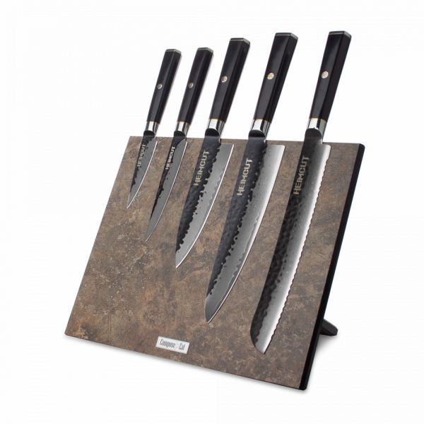 Набор кухонных ножей 5 шт на магнитной подставке, Black Damascus, HC/HEXA-0415-SET, HEIMCUT