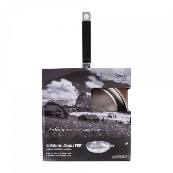 Сковорода 28 см, нержавеющая сталь, Silence PRO, 910975, ROESLE