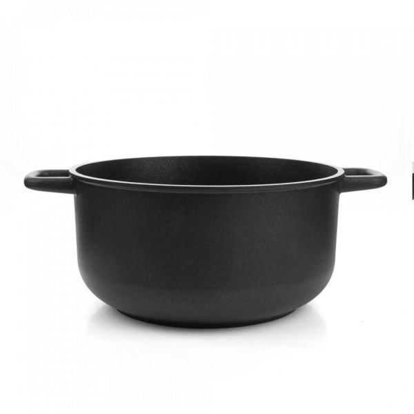 Кастрюля для индукционных плит с антипригарным покрытием 24 см, 5.3 л, литой алюминий с алмазным порошком, черный, Diamant Plus, 415.24, OLYMPIA