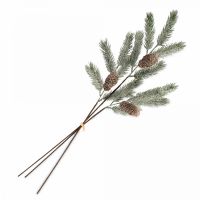 Ветка декоративная 70 см, пластик/шишки, Шишки на ветке, Interior natural