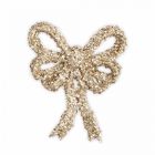 Украшение декоративное 13 см, на клипсе, пластик, шампань, Бант, New year