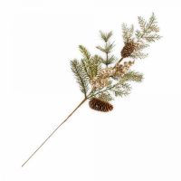 Ветка декоративная 62 см, пластик, Золотые ягоды, Interior natural