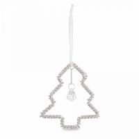 Игрушка елочная 12 см, пластик/металл, серебристая, Елка, Event