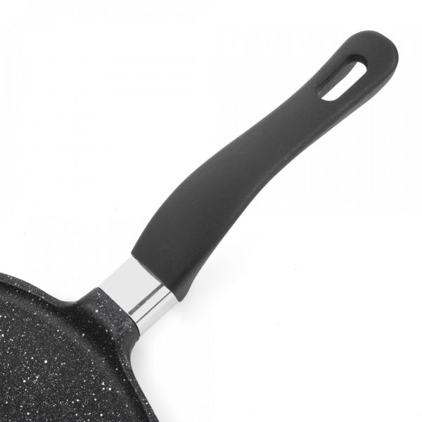 Сковорода для блинов с антипригарным покрытием 24 см, литой алюминий, черный, Hard Cook Fix, 212.24, OLYMPIA