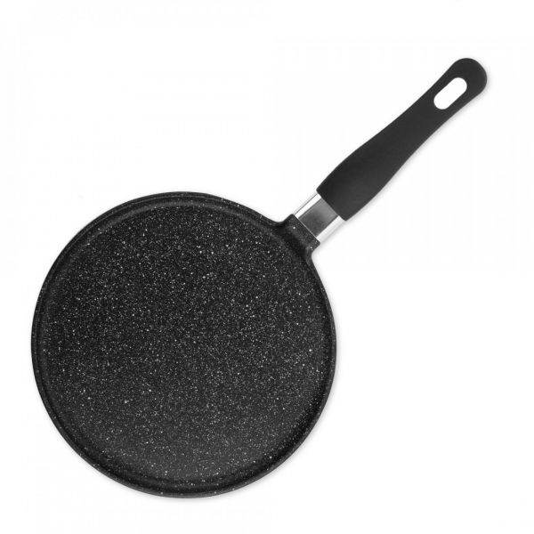 Сковорода для блинов с антипригарным покрытием 20 см, литой алюминий, черный, Hard Cook Fix, 212.20, OLYMPIA