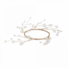 Венок декоративный 10х20 см, для чайной свечи, акрил/металл, золотистый, Кристаллы, Event
