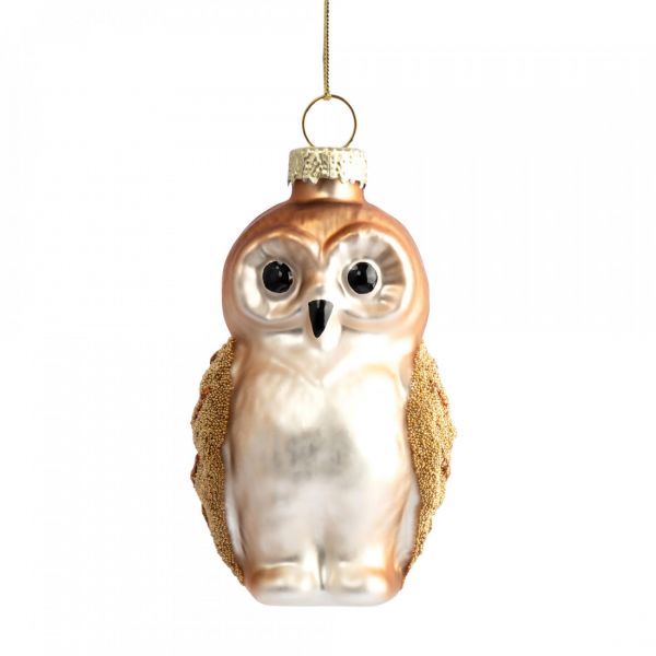 Игрушка елочная 5х8 см, стекло, Сова, New year
