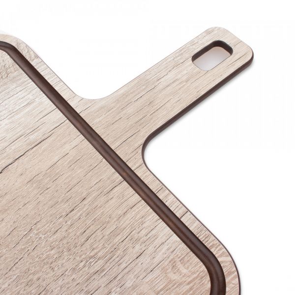 Доска сервировочная с ручкой, с желобом, 36х25см, дуб светлый, Fashion ComposeEat