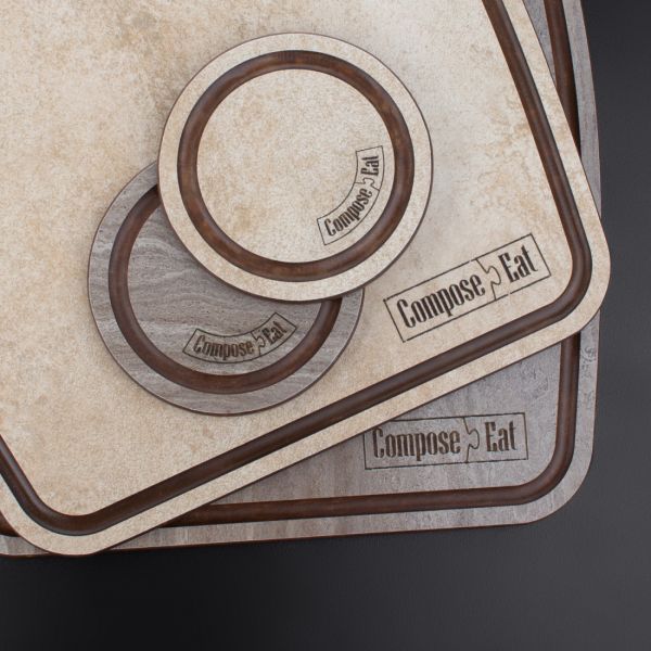 Подставка под кружку Бирдекель, круглая, 95 мм, травертин капучино, Fashion ComposeEat