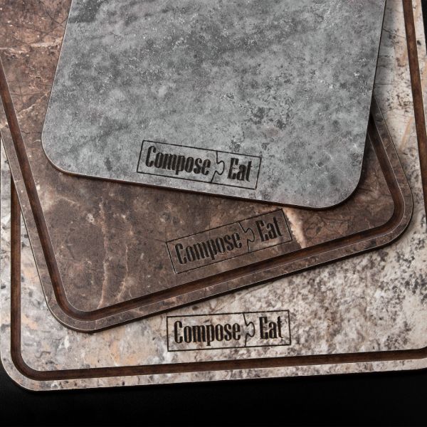 Доска разделочная композитная 22x15 см, мрамор серый, Everyday ComposeEat