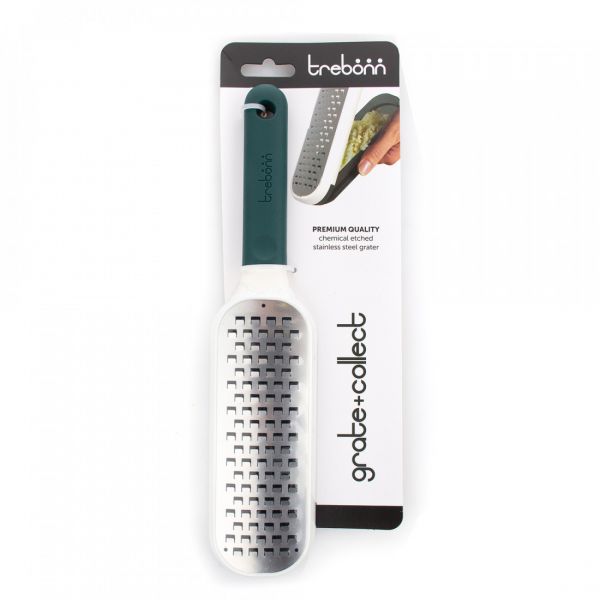 Терка средняя с ручкой, с контейнером 27.5 см, темно-зеленая, Kitchen Tools TREBONN