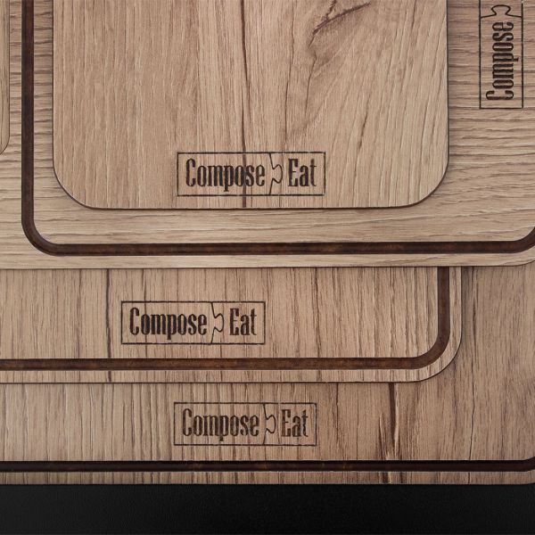 Доска разделочная композитная 22x15 см, дуб натуральный, Everyday ComposeEat