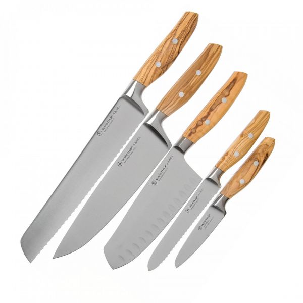 Набор кухонных ножей 5 шт, в дизайнерской подставке из бука, Amici, 1091370501, WUESTHOF