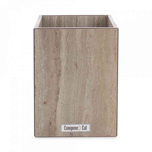 Подставка универсальная для кухонных принадлежностей, 12x12x17 см, травертин капучино, композитный материал, Fashion, PDG120406KL6, ComposeEat