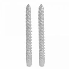 Свеча 25 см, 2 шт, тонкая, серебристая, Rope