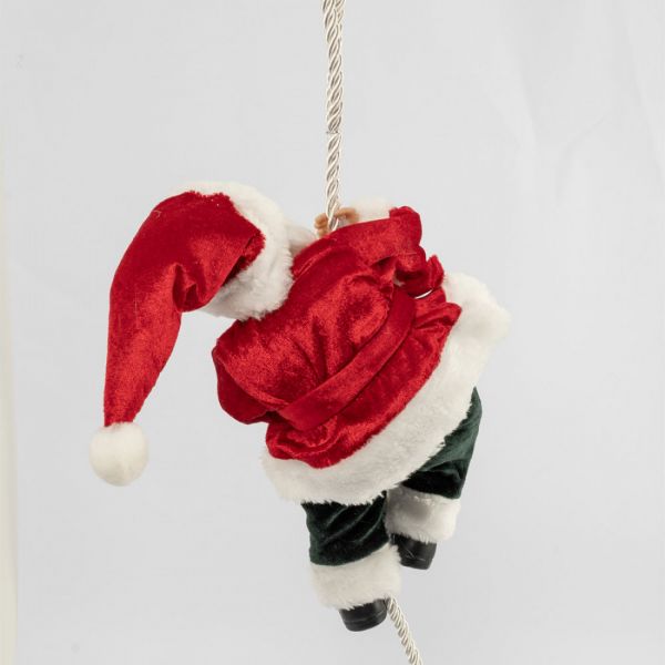 Изделие декоративное 40 см, подвесное, полиэстер, Санта на канате, New year
