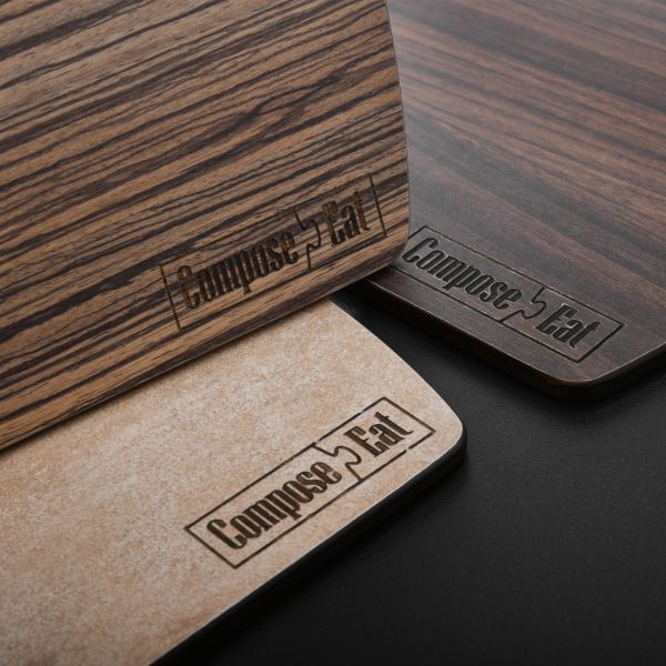 Доска разделочная композитная, 22х15 см, зебрано натуральный ComposeEat